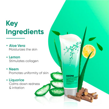 Ozone Complexion Brightening Skin Tone Hydrant | Face Moisturizer Enriched with Aloe Vera, Liquorice & Camphor Ideal For All Skin Types Helps in Nourishing, Glowing & Moisturising The Skin